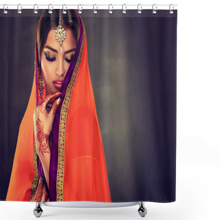 Personality  Portrait Of Beautiful Indian Girl  Shower Curtains