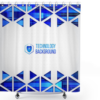 Personality  Abstract Hi-tech Background. Communication And Engineering Concept With Triangles. Futuristic High Computer Technology Business Background. Shower Curtains