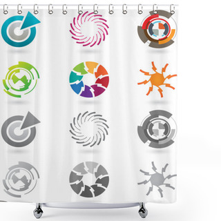 Personality  Collection Of Modern Icons Shower Curtains