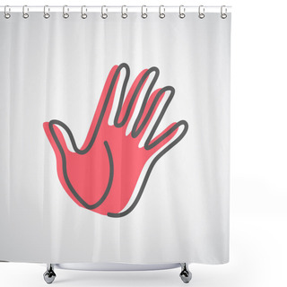 Personality  Hand Logo Design Shower Curtains