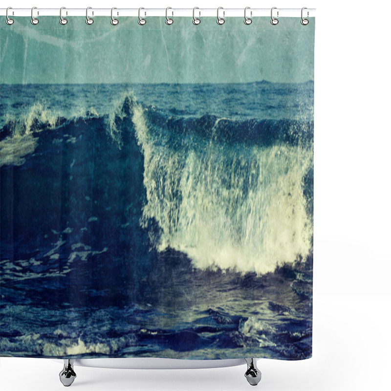 Personality  Wave Close Up Shower Curtains