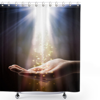 Personality  Faith Falls On Your Hand Shower Curtains
