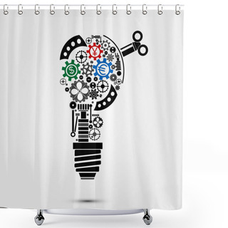Personality  Business Idea Icon. Shower Curtains