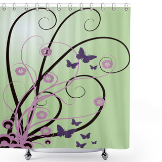 Personality  Vector Floral Background - Nature Design Shower Curtains