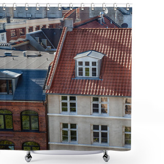 Personality  Aerial View Of Various Buildings And Rooftops In Copenhagen, Denmark Shower Curtains