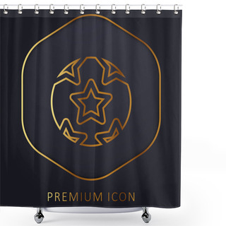 Personality  Ball With Stars Golden Line Premium Logo Or Icon Shower Curtains