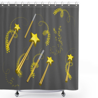 Personality  Magic Wand Vector Set Shower Curtains