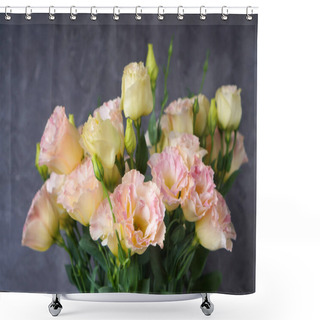 Personality  Background With Beautiful Eustoma Flower (Lisianthus Flower) With Pink Soft Blooms Close-up Shower Curtains