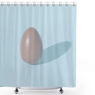 Personality  Chocolate Egg On Blue Pale Background With Shadow Shower Curtains