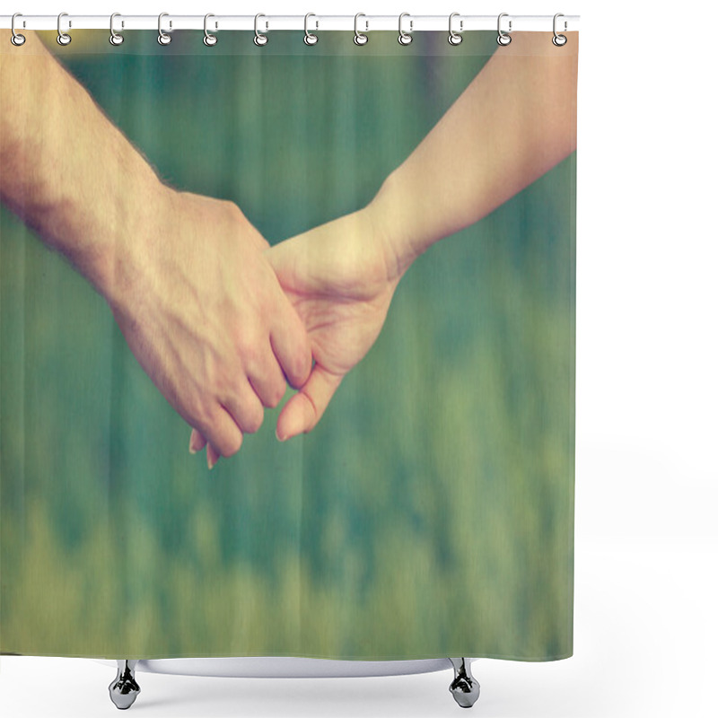 Personality  Vintage background with a couple holding hands shower curtains