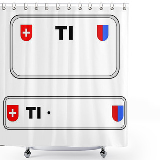 Personality  Ticino Plate Number, Switzerland Shower Curtains