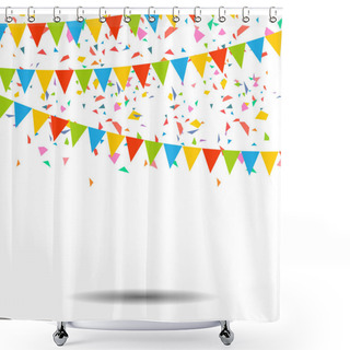 Personality  Colorful Confetti Isolated On White Background Shower Curtains