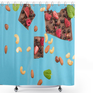 Personality  Chocolate Chunks With Strawberry Shower Curtains