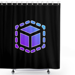 Personality  3d Modeling Blue Gradient Vector Icon Shower Curtains