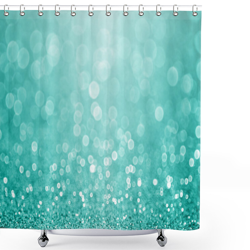 Personality  Teal Turquoise Green Glitter Sparkle Background shower curtains