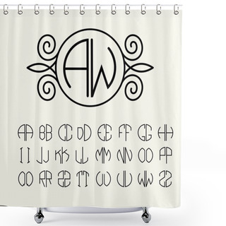 Personality  Set Of Template Letters To Create Monograms Shower Curtains