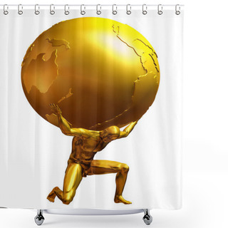 Personality  Golden Atlas Shower Curtains