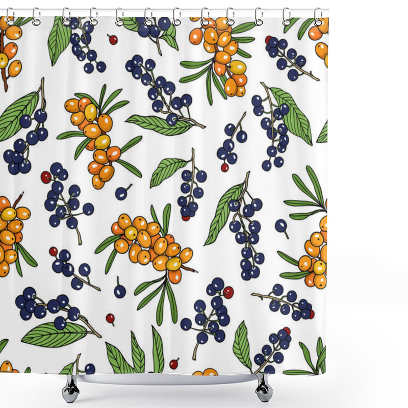 Personality  Hand drawn berries pattern shower curtains