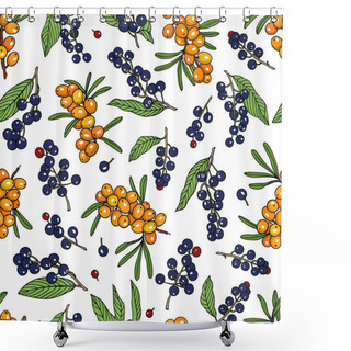 Personality  Hand Drawn Berries Pattern Shower Curtains