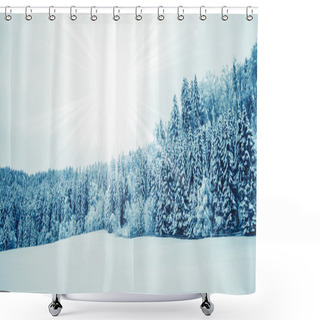 Personality  Trees Covered With Snow Shower Curtains