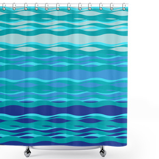 Personality  Sea Theme, Waves And Sea Breeze, Sea Background - Vector  Shower Curtains
