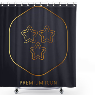 Personality  3 Stars Outlines Golden Line Premium Logo Or Icon Shower Curtains