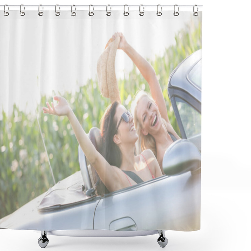 Personality  Friends Enjoying Road Trip Shower Curtains