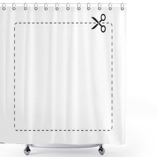 Personality  Coupon Border Sign. Scissors Icon And Cut Lines. Shower Curtains