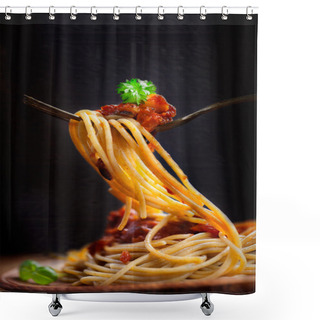Personality  Pasta With Tomato Sauce Shower Curtains
