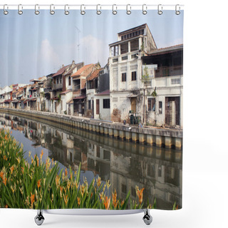 Personality  River And Houses Shower Curtains