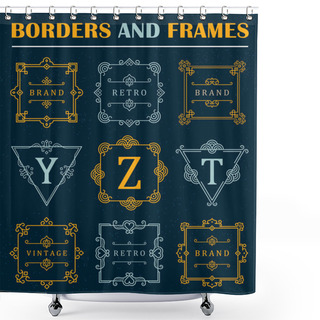 Personality  Set Of Luxury Borders And Frames Shower Curtains