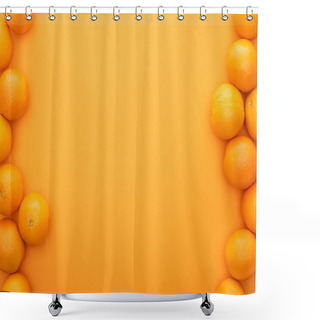 Personality  Top View Of Ripe Juicy Whole Oranges On Colorful Background Shower Curtains