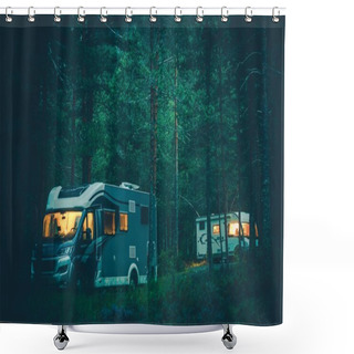 Personality  Motorhome Camping In A Wild Shower Curtains