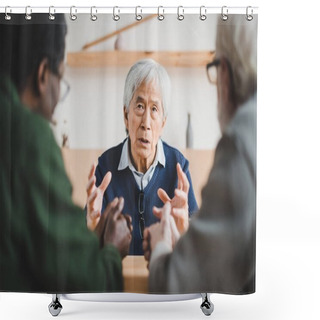 Personality  Senior Friends Sharing Stories Shower Curtains