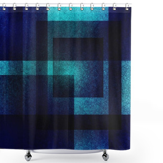 Personality  Turquoise Green Blue Background With Blur, Gradient And Grunge Texture. Geometric Pattern Of Rectangles, Squares And Straight Stripes. Checkered Texture For Graphic Design. Space For Conceptual Ideas. Modern Abstract Background. Shower Curtains