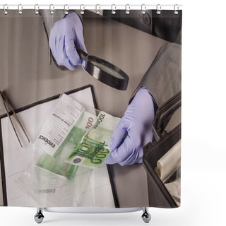 Personality  Policewoman With Magnifying Glass  Shower Curtains