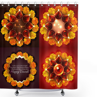 Personality  Vector Collection Of Diwali Background Illustration Shower Curtains