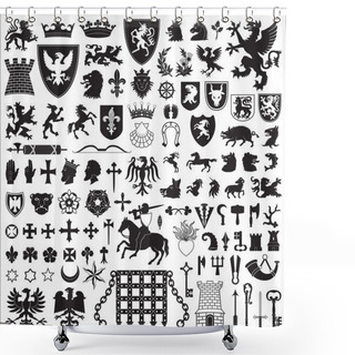 Personality  Heraldic Symbols And Elements Shower Curtains