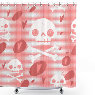Personality  Cartoon Skull Seamless Background Shower Curtains