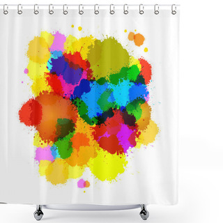 Personality  Colorful Vector Abstract Splashes Background Shower Curtains