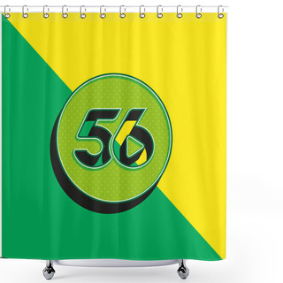 Personality  56 Social Logo Green And Yellow Modern 3d Vector Icon Logo Shower Curtains