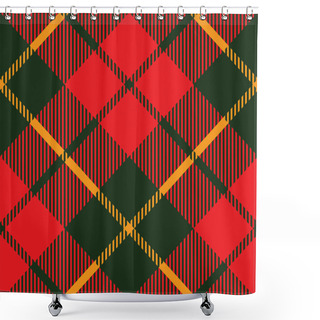Personality  Tartan Fabric Texture Diagonal Pattern Seamless Shower Curtains