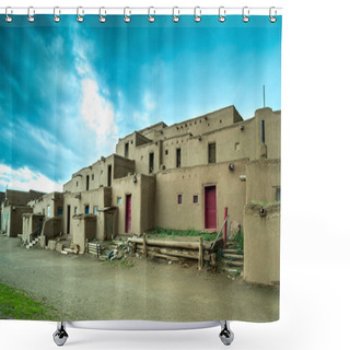 Personality  Taos Pueblo - Adobe Settlemenets Of Native Americans. Shower Curtains
