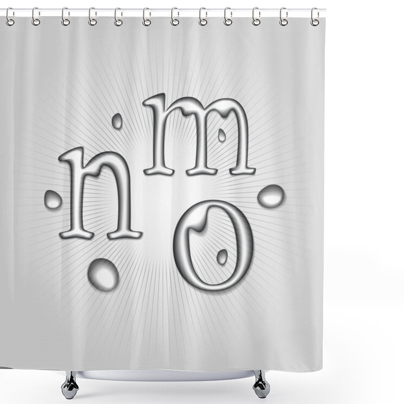 Personality  Vector Water Letters M, N, O. Shower Curtains