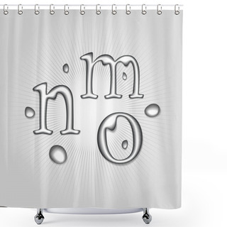 Personality  Vector Water Letters M, N, O. Shower Curtains