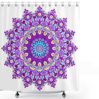 Personality  Vintage Baroque Mandala. Beautiful Round Pattern. Hand Drawn Abs Shower Curtains