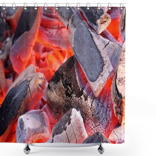 Personality  Glowing Hot Charcoal Background Texture Shower Curtains