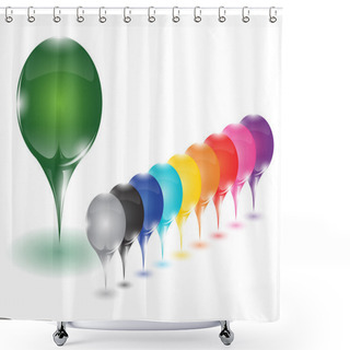 Personality  Colorful Pins Shower Curtains