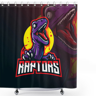 Personality  Raptor Mascot Logo Design Vector With Modern Illustration Concep Shower Curtains
