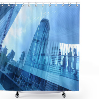 Personality  Abstract Modern City Background Shower Curtains